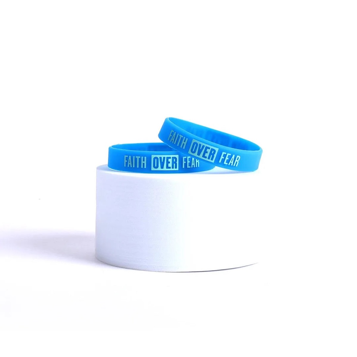 Power Band Faith Over Fear Large 1/2-Inch Bracelets - Pack of 12