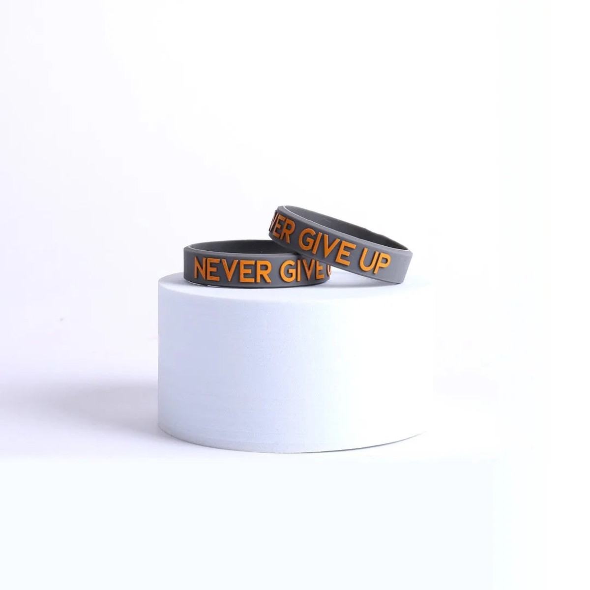 Power Band Never Give Up Small 1/2-Inch Bracelets - Pack of 12