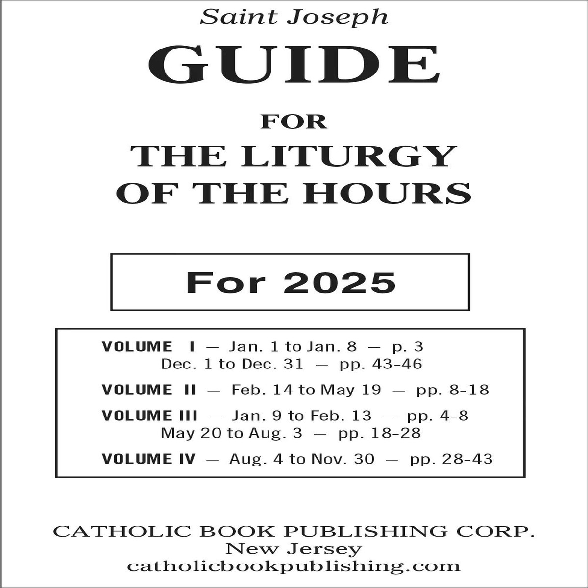 2025 Liturgy Of The Hours Guide - Various