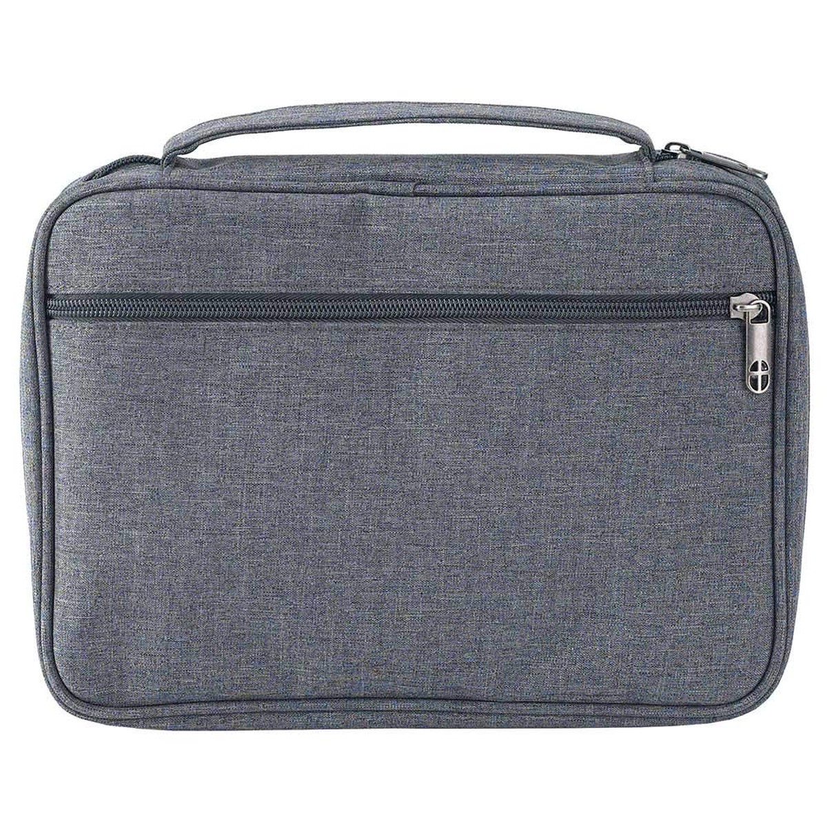 Bible Cover with Cross Zipper (Grey)